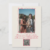 手書きＱＲコードでレトロな楽しみを。写真で残すウェディング 招待状 (裏面)