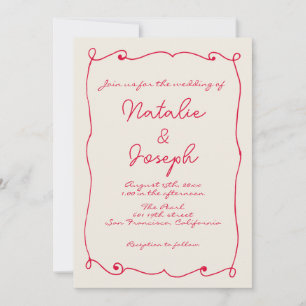 手書きＱＲコードでレトロな楽しみを。写真で残すウェディング 招待状