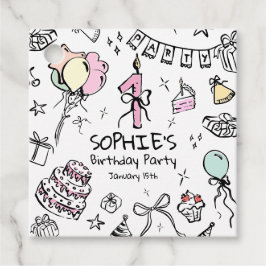 手書き1歳の誕生日 フェイバータグ