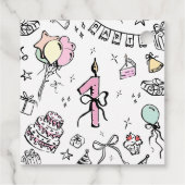 手書き1歳の誕生日 フェイバータグ (裏面)