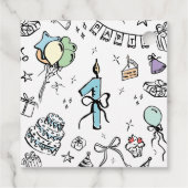 手書き1歳の誕生日 フェイバータグ (裏面)