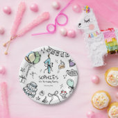 手書き1歳の誕生日 ペーパープレート (パーティー)