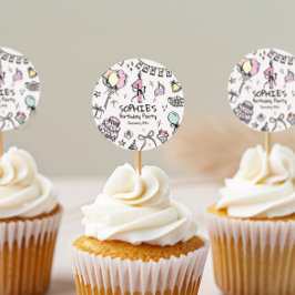 手書き1歳の誕生日 ラウンドシール