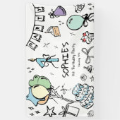 手書き1歳の誕生日 横断幕 (縦)