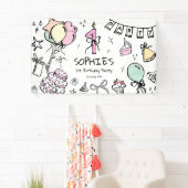 手書き1歳の誕生日 横断幕 (インサイチュ)