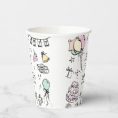 手書き1歳の誕生日 紙コップ (左)