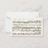 手書き1700年代の音楽作曲フーグバッハ ノートカード (正面)