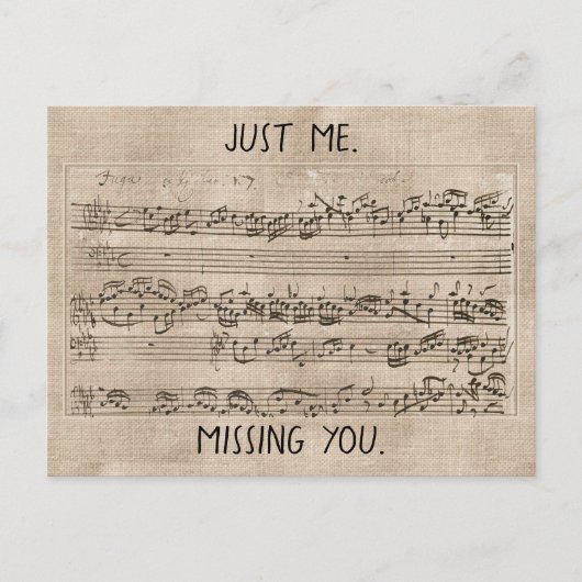 手書き1700年代の音楽作曲フーグバッハ ポストカード (正面)