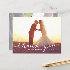 手書き2写真結婚の感謝はがき ポストカード