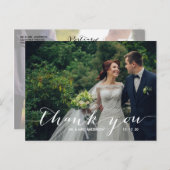 手書き2写真結婚の感謝 ポストカード (正面/裏面)