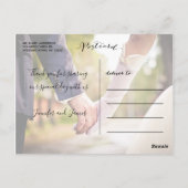 手書き2写真結婚の感謝 ポストカード (裏面)