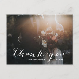 手書き2写真結婚の感謝 ポストカード