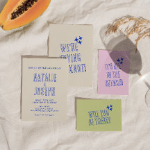 手書き カラフル レトロ ポールド ユニーク ウェディング