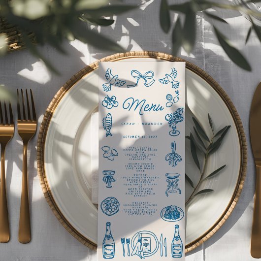 手書き タイポグラフィー レトロ 結婚式 メニュー