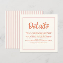 手書き パステル レトロ 結婚式 詳細 招待状