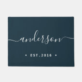 手書き |ファミリパーソナライズされたー名 ドアマット (正面)