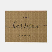 手書き |ファミリパーソナライズされたー ドアマット (正面)