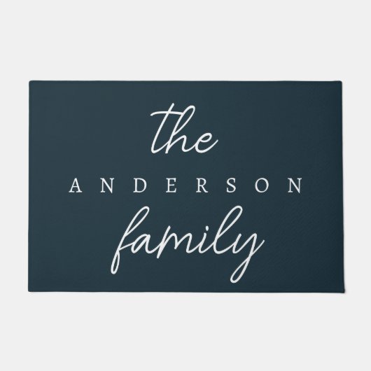 手書き |ファミリパーソナライズされた名の形式 ドアマット (正面)
