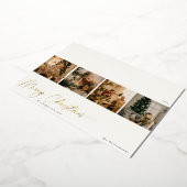 手書き マルチ フォト ゴールド フォイル ホリデー カード (回転した状態)