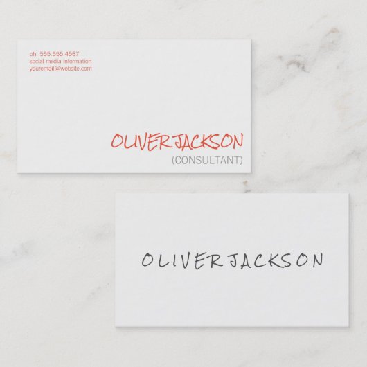 手書き |ミニマリスト 名刺 (正面/裏面)