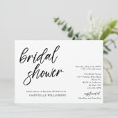 手書き ミニマル モダン フォト ブライダル シャワー 招待状 (スタンド正面)