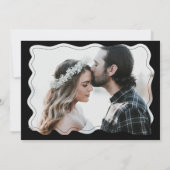 手書き ミニマル モダン フォト ブライダル シャワー 招待状 (裏面)