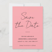 手書き モダン テンプレート シンプル ブラッシュ ピンク (正面)