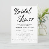 手書き モダン ミニマル QRコード ブライダルシャワー 招待状 (スタンド正面)