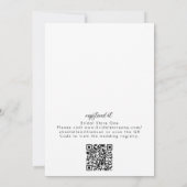 手書き モダン ミニマル QRコード ブライダルシャワー 招待状 (裏面)
