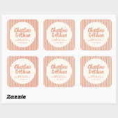 手書き レトロウェディング 長方形ステッカー スクエアシール (シート)