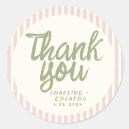 手書き レトロウェディング 長方形 ステッカー