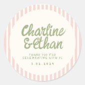 手書き レトロウェディング 長方形 ステッカー (正面)