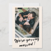 手書き ヴィンテージ ユニーク モダン フォト ウェディング 招待状 (裏面)