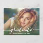 手書き | 卒業式はがき招待状 インビテーションポストカード (正面)