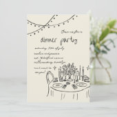 手書き&手書きお洒落ディナ結婚ー 招待状 (スタンド正面)