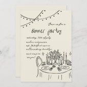 手書き&手書きお洒落ディナ結婚ー 招待状 (正面/裏面)