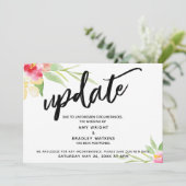 手書き「更新」花延期結婚の 招待状 (スタンド正面)