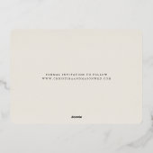 手書き | 横向き写真 セーブ・ザ・デート 箔招待状 (裏面)