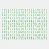 手書き、水色、抽象デザイン、円 ラッピングペーパーシート (正面3)