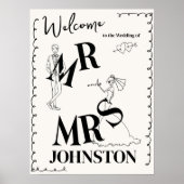 手書き、落書き歓迎の結婚サイン ポスター (正面)