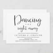 手書き，黒いスクリプト，婚約パーティ 招待状 (正面/裏面)