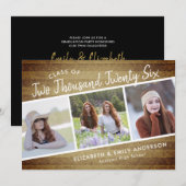 手書き　２０２６年度　３枚　ラスティック 招待状 (正面/裏面)