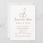 手書きBoho写真結婚のエレガントシンプル 招待状 (正面)