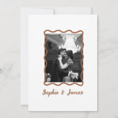 手書きBoho写真結婚のエレガントシンプル 招待状 (裏面)