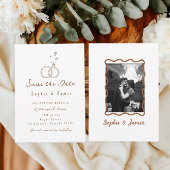 手書きBoho写真結婚のエレガントシンプル 招待状