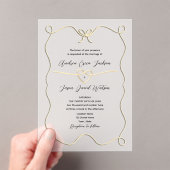 手書きBow Transparent 結婚's アクリル招待状 (インサイチュ (ポータブル))