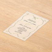 手書きBow Transparent 結婚's アクリル招待状 (レイダウン)