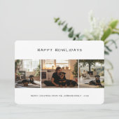 手書きHappy Howlidays Dog Christmas 4写真 シーズンカード (スタンド正面)