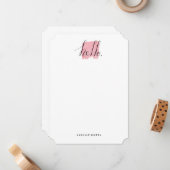 手書きHelloステーショナリーモダンパーソナライズされたの文字 ノートカード (正面/裏面インサイチュ)