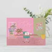 手書きOffice Businessロゴの企業のカラフル シーズンカード (スタンド正面)